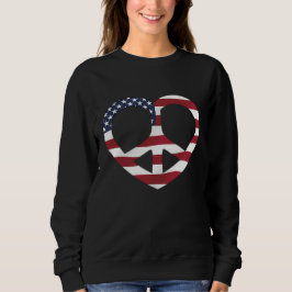 USA flagga Peace Heart T Shirt