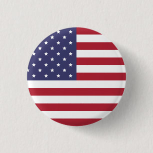 USA flagga Pin Button - American Patriotic Badge Knapp
