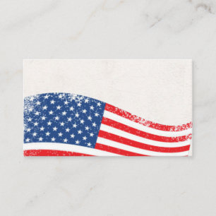 USA-Flagga plågad patriotisk röd och blå Visitkort