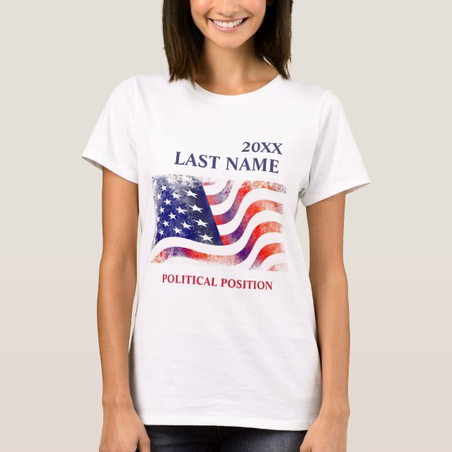 USA flagga politiska Kampanj T Shirt (Framsida)