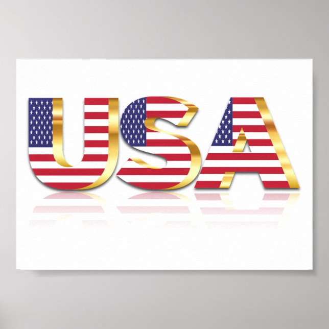 USA flagga Poster Amerikas förenta stater (Framsidan)