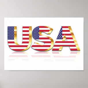 USA flagga Poster Amerikas förenta stater