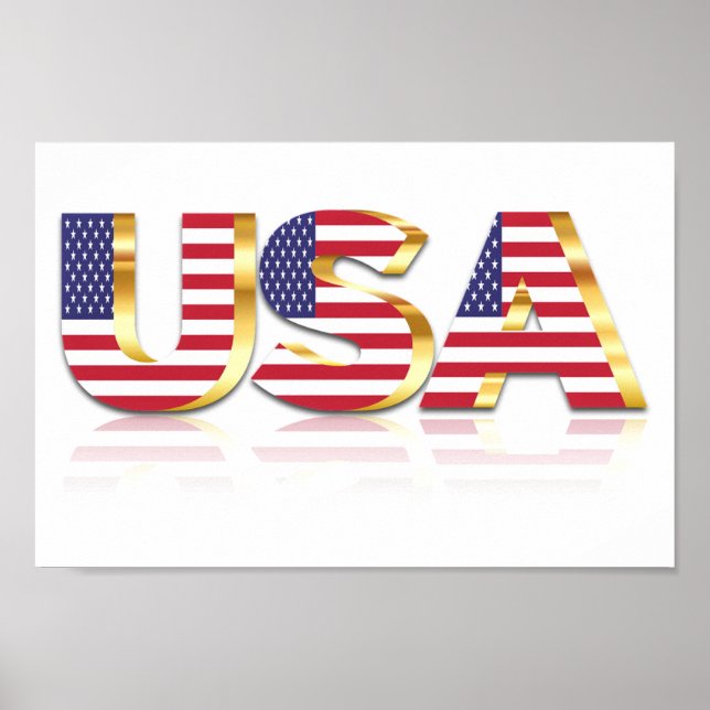USA flagga Poster Amerikas förenta stater (Framsidan)