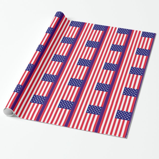 USA flagga Presentpapper (Utrullad)