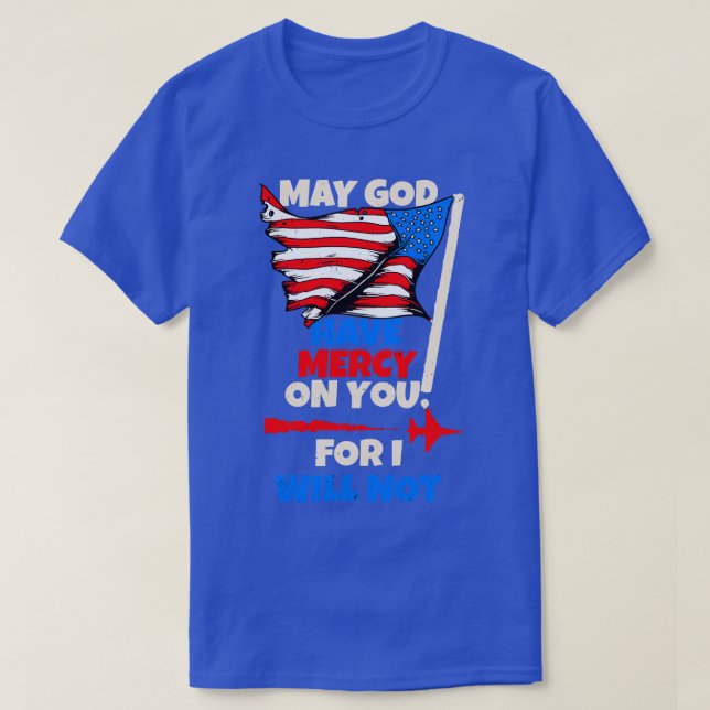 USA flagga Pride Gud Mercy USAF Soldier Gift T Shirt (Design framsida)
