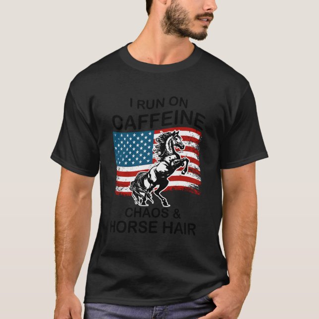USA flagga Pride Proud Horse Tävla Älskare Own T Shirt (Framsida)