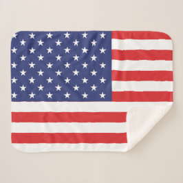 USA flagga Print Patriotic Sherpa Blanket