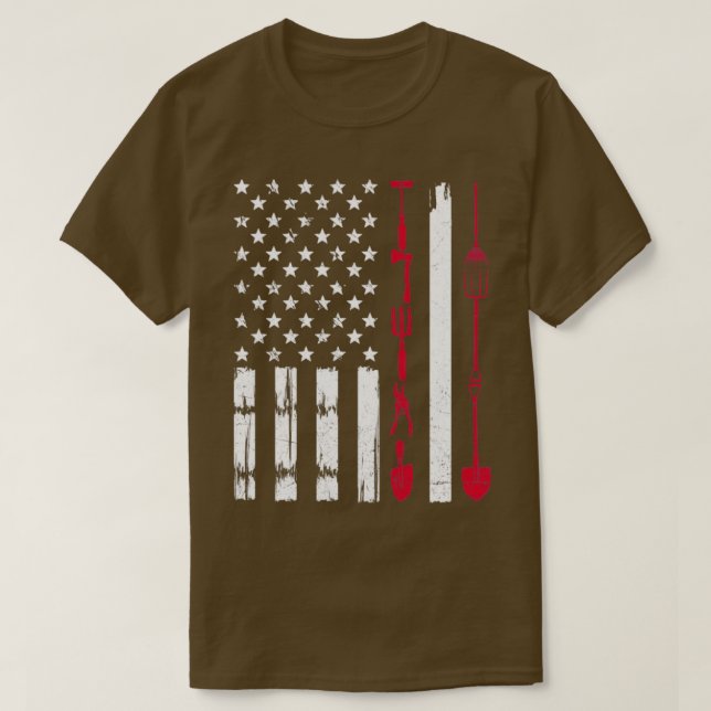 USA  Flagga Proud American Gardener Patriot T Shirt (Design framsida)