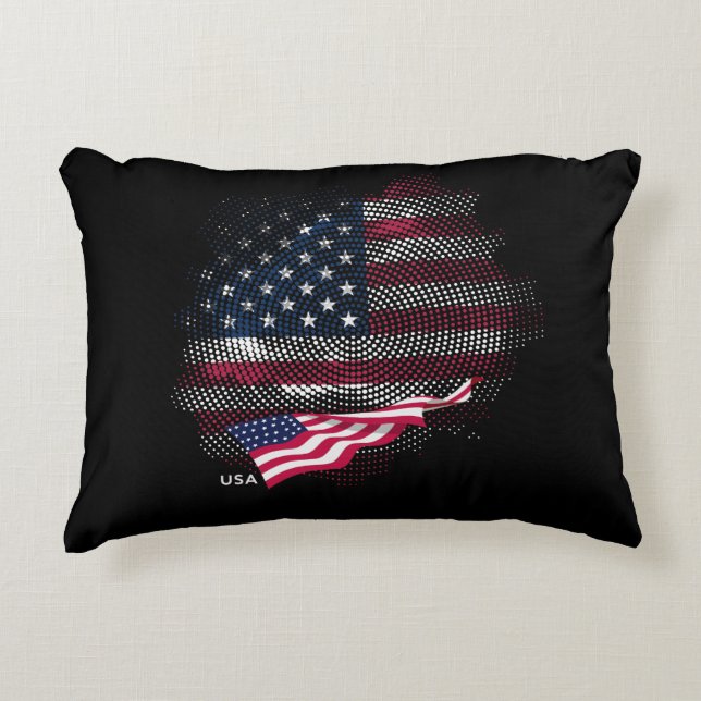USA-flagga Prydnadskudde (Framsidan)
