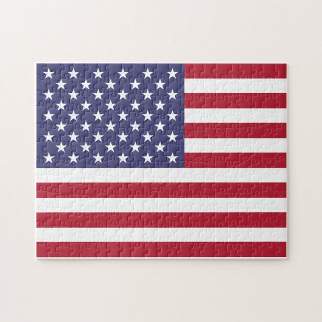 USA Flagga Puzzle Pussel (Horisontell)