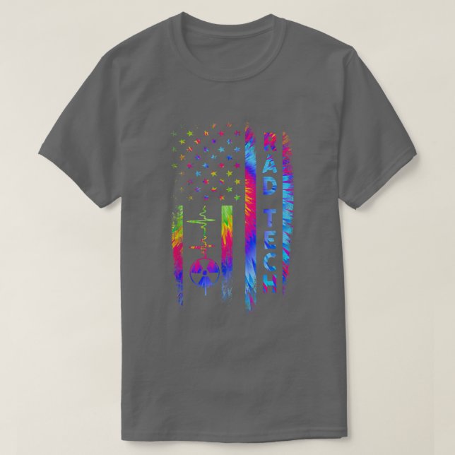 USA flagga Radiology Tech Rad Skeleton Thumb, XRay T Shirt (Design framsida)