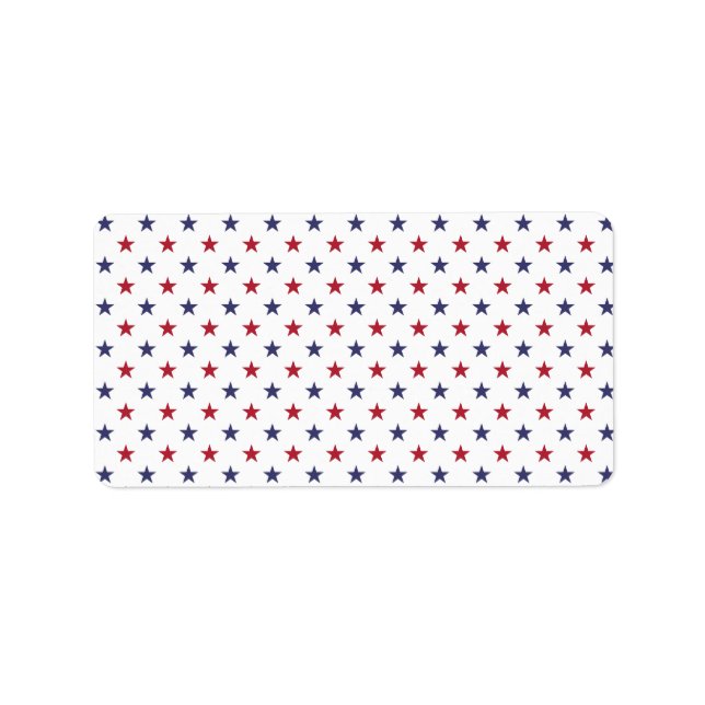 USA flagga Red and Flagga Blue Stars Adressetikett (Framsidan)