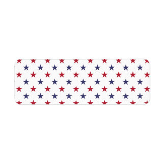 USA flagga Red and Flagga Blue Stars Returadress Etikett