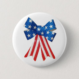 USA flagga Red White och Blue Bow Ribbon Knapp
