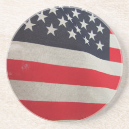 USA flagga Red White och Blue Underlägg Sandsten