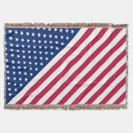 USA flagga Red White Stars Rand Throw Blanket Filt