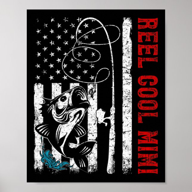 USA flagga Reel Coola Mimi Fisherman Poster (Framsidan)