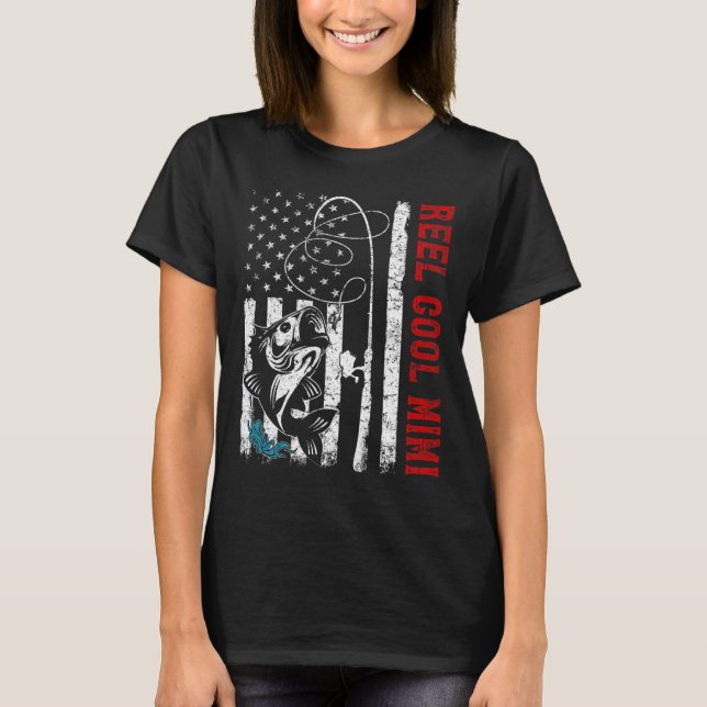 USA flagga Reel Coola Mimi Fisherman T Shirt (Framsida)
