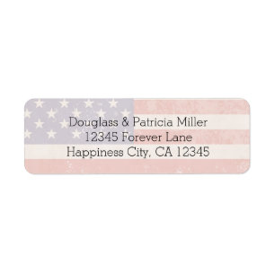 USA flagga Returadress Etikett