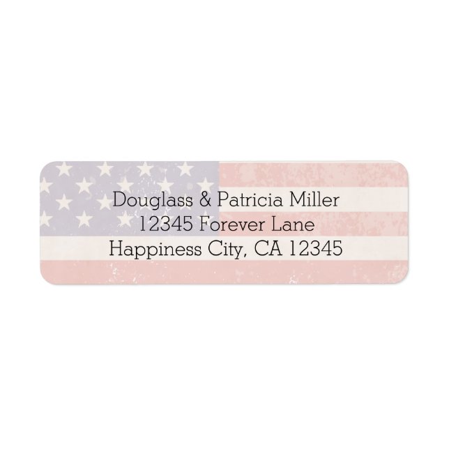 USA flagga Returadress Etikett (Framsidan)