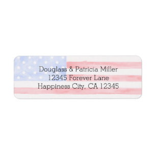 USA flagga Returadress Etikett