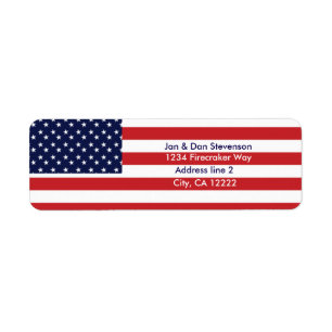 USA Flagga Returadressetiketter Stjärnor & Ränder Returadress Etikett