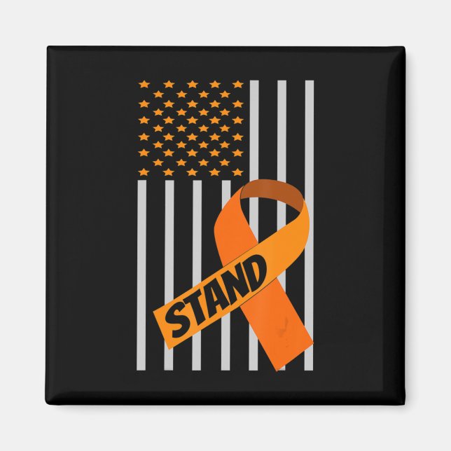 USA flagga Ribbon Leukemia Awareness Family Suppor Magnet (Framsidan)