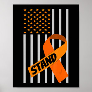 USA flagga Ribbon Leukemia Awareness Family Suppor Poster