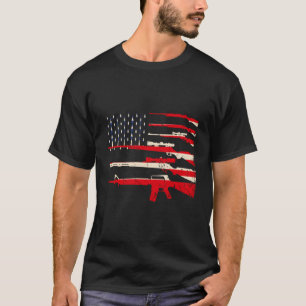 USA flagga Rifles Guns Weapons 2A Ändringsförslag  T Shirt