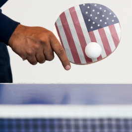 USA flagga Röd Vit Blå Amerika Geometriskt nät Pingisracket