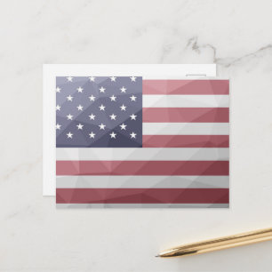 USA flagga Röd Vit Blå Amerika Geometriskt nät Vykort