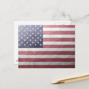 USA flagga Röd Vit Blå Geometrisk Mesh Mönster Vykort