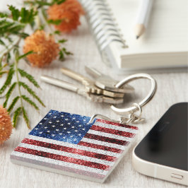 USA flagga röd vit blå gnistrar glitter