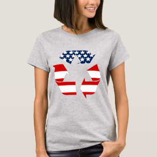 USA flagga - röd vit och blå Återvinna - symbol Tröja