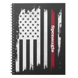 USA flagga Röda Rand-Personligen Namn Anteckningsbok