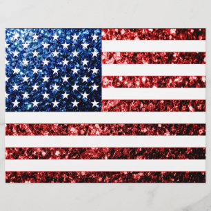 USA flagga rödbläck och blåskärmsglitter glitter Reklamblad