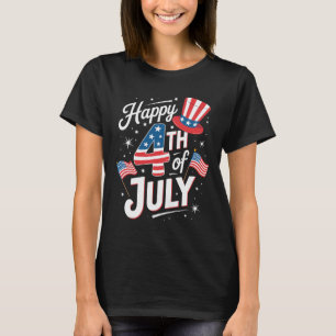 USA Flagga Roliga Glada 4:e Juli Kläder För Kvinno T Shirt