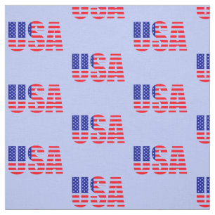 USA flagga Rött vitt blått på blek blå bakgrund Tyg