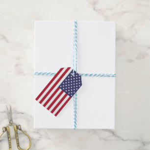 USA flagga rött vitt blått patriotisk amerikan Presentetikett