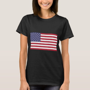 USA flagga rött vitt blått patriotisk svart t-shir T Shirt
