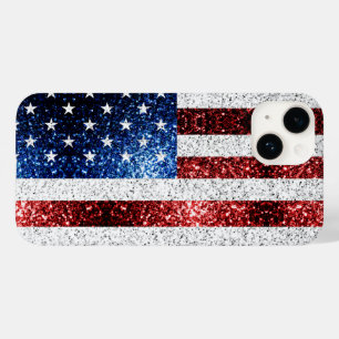 USA flagga rött vitt blått reservdelar glitter