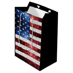 USA flagga rött vitt blått reservdelar glitter