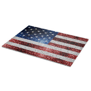 USA flagga rött vitt blått reservdelar glitter