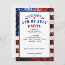 USA flagga rött vitt blått reservdelar glitter 4 j