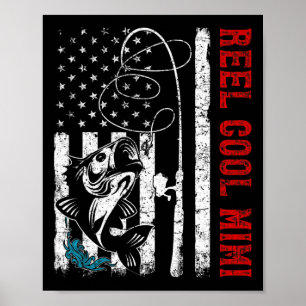Usa Flagga Rulle Cool Mimi Fiske Fiskare Fiskare Poster