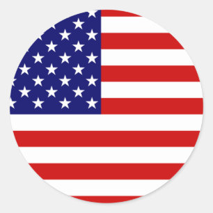 USA flagga Runt Klistermärke