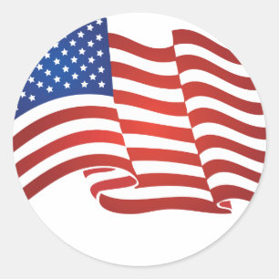 USA flagga Runt Klistermärke