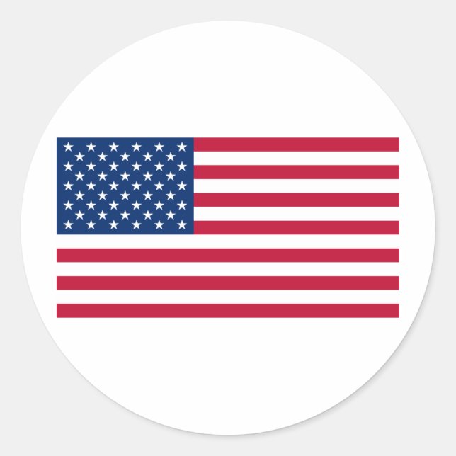 USA flagga Runt Klistermärke (Framsida)