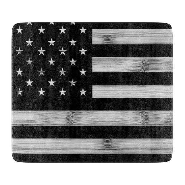 USA flagga Rustic Wood Black White Patriotic Ameri (Framsidan)