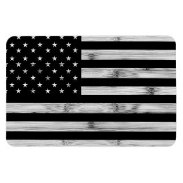 USA flagga Rustic Wood Black White Patriotic Ameri Magnet
